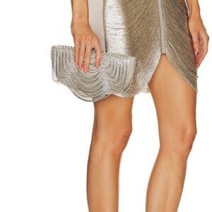 Cult Gaia Silver Beaded Clutch